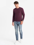 Men's BASIC cotton non-stretch sweatshirt - maroon V3 OM-SSBN-0159