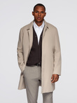 Men's minimalist coat with detachable vest - beige V1 OM-COLC-0139