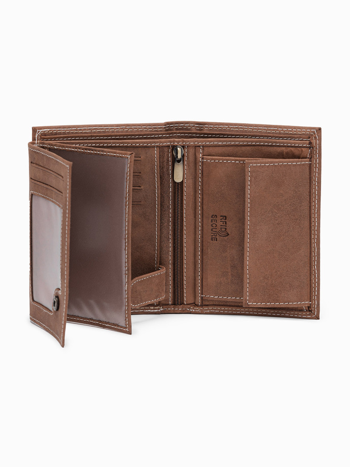 Men's leather wallet - light brown A417
