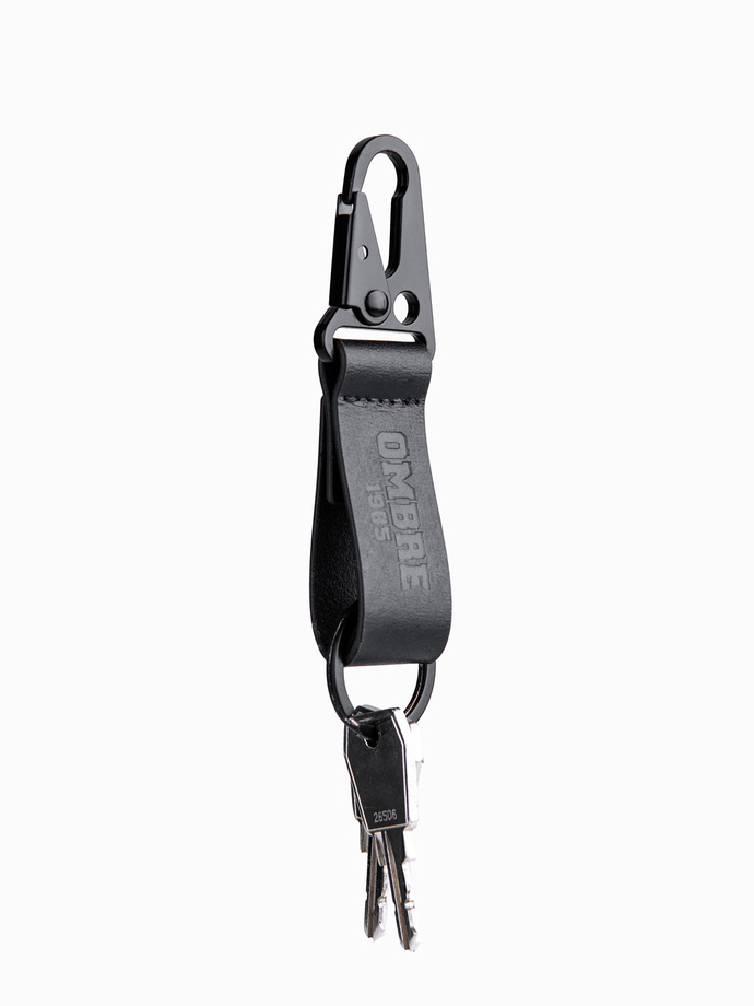 Men's key ring with snap hook - black V1 OU-ACKC-0100