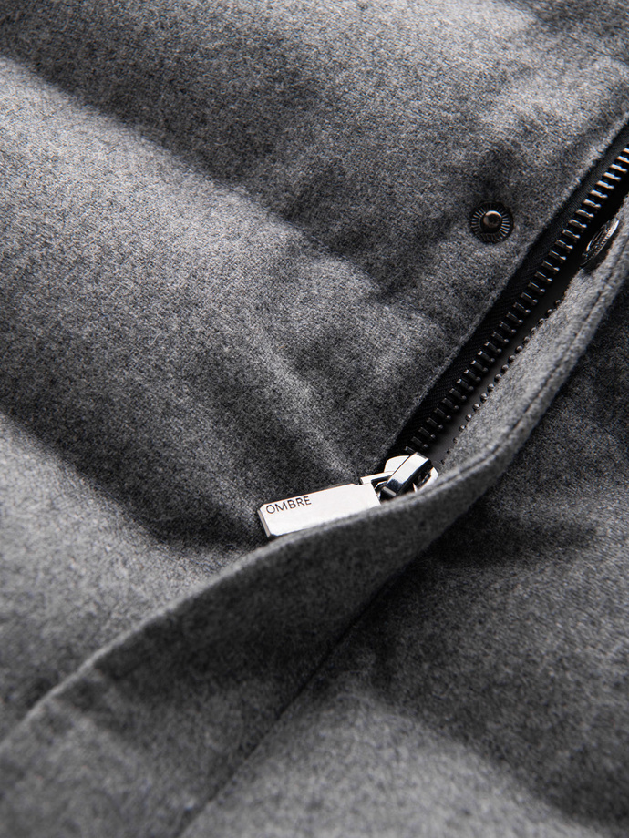 Lână matlasată fără mâneci pentru bărbați - gri melange V1 OM-JAVJ-0200