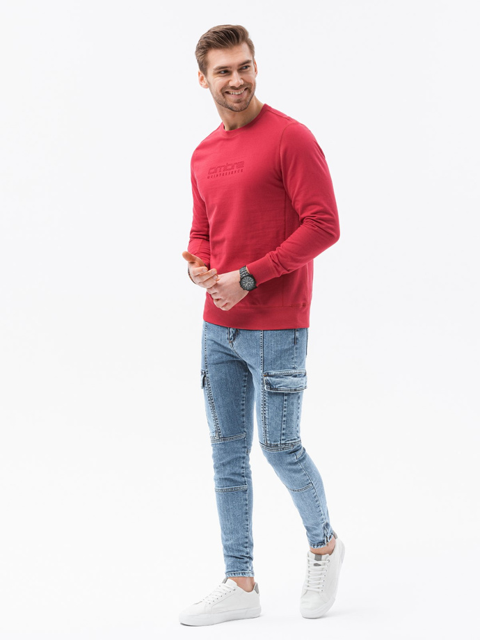 Men's printed sweatshirt - red B1160