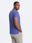 BASIC tricou polo pentru bărbați, tricou piqué monocolor - violet V12 OM-POBS-0100