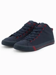 Men's shoes sneakers with contrasting elements - navy blue V3 OM-FOTH-0125