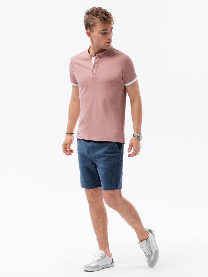 Bluza polo simpla barbati - roz S1381