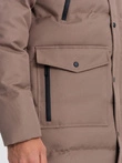 Pánská zimní bunda parka - světle hnědá V6 OM-JALJ-0132