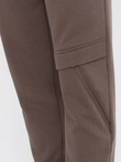 Pantaloni de trening pentru bărbați cu cusături și fermoar pe picior - maro V4 OM-PASK-0147