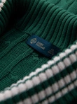 Pulover cardigan pentru bărbați cu guler șal în stil preppy - verde V2 OM-SWCD-0152
