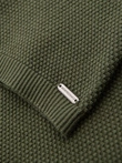 Men's knitted t-shirt with fine texture - olive V5 OM-TSCT-0244