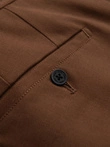 Men's SLIM FIT chino pants with fine texture - caramel V3 OM-PACP-0190