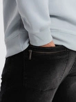 Pantaloni JOGGER marmorat pentru bărbați, cu fricțiune - negru V2 OM-PADJ-0153
