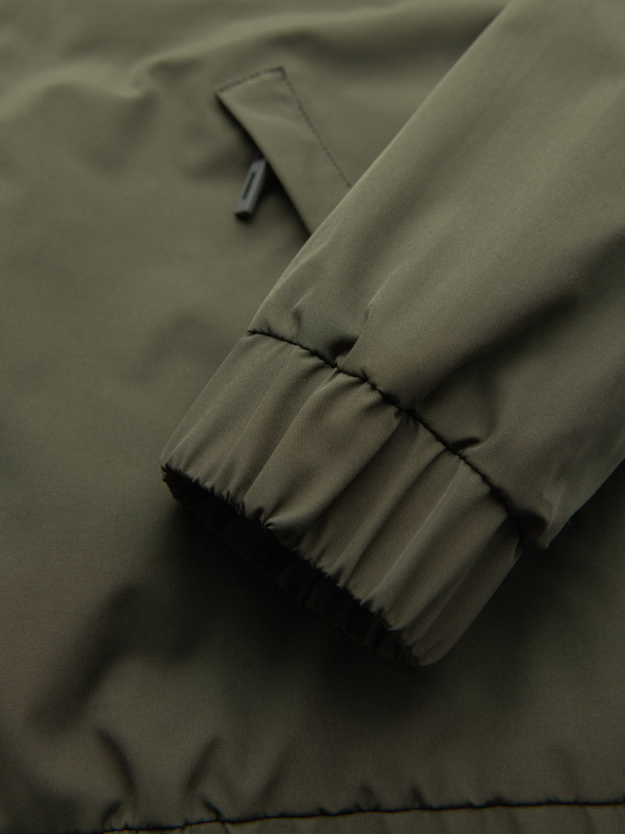 Men's functional transitional jacket with hood - olive V2 OM-JANP-0225