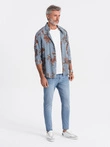 Pantaloni din denim pentru bărbați CARROT FIT - albastru deschis V2 OM-PADP-0117