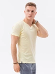 Classic men's BASIC v-neck T-shirt - light yellow V14 S1369