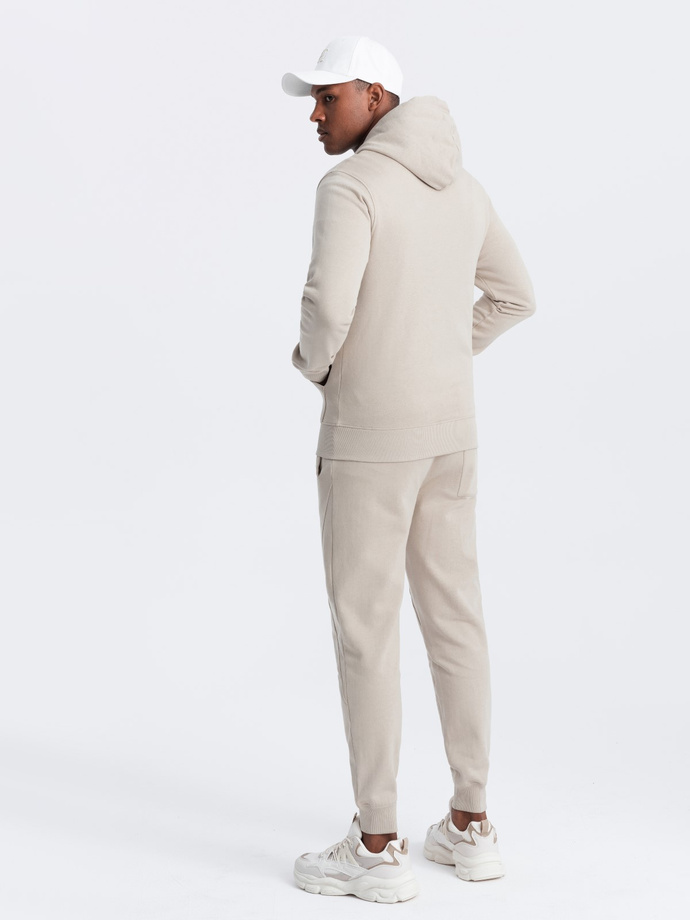 Men's sweatshirt set unbuttoned sweatshirt + jogger pants - ash V1 Z82