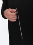 Men's long sweatshirt with asymmetrical button-up HAGA - black B668