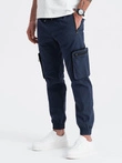 Men's JOGGER pants with zippered cargo pockets - navy blue V5 OM-PAJO-0135