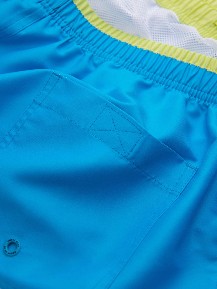 Men's swim shorts with two-tone welt - blue V6 OM-SRBS-0141