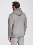 Men's BASIC kangaroo hooded sweatshirt - grey V8 B1674
