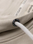 Men's kangaroo hooded sweatshirt - light beige V1 OM-SSBN-0177