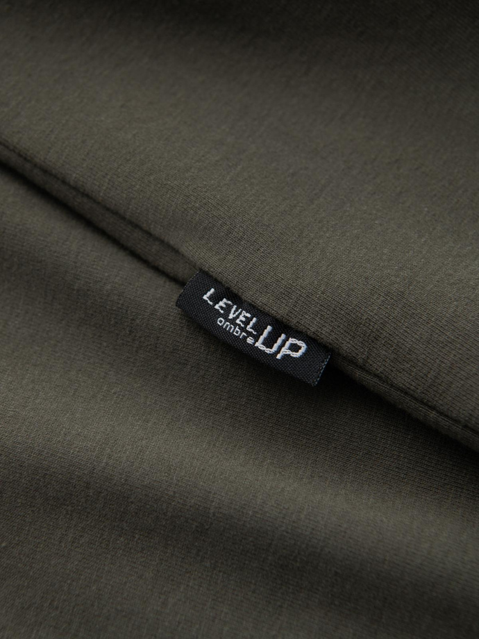 Bărbați bumbac LOOSE FIT mânecă lungă cu decolteu rotund - gri-verde V3 OM-LSBC-0129