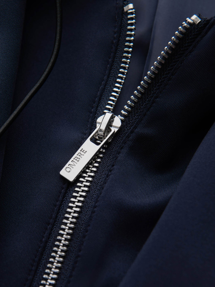 Pánská bunda s odnímatelnou podšívkou a kapucí - tmavě modrá V2 OM-BLZB-0126