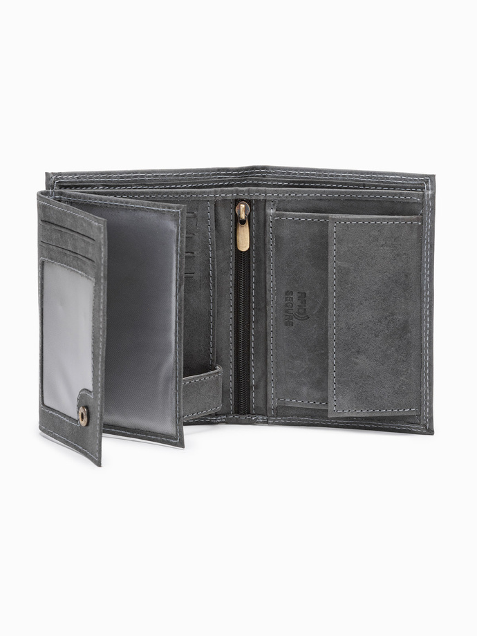 Men's leather wallet - black A417