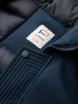 Men's long seasonal outdoor style jacket - navy blue V2 OM-JALJ-0202