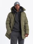 Outdoor long men's parka jacket - olive V4 OM-JALJ-0201