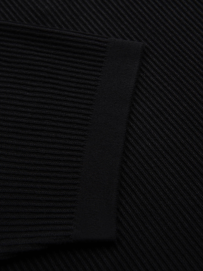 Men's buttonless polo shirt with open collar - black V2 OM-POSS-0160