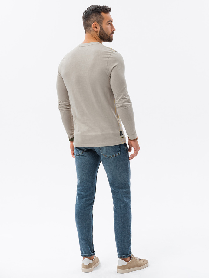 Men's printed longsleeve - grey L130