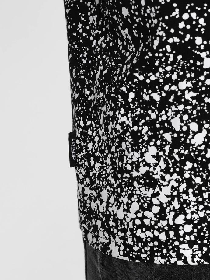 Vyriški medvilniniai marškinėliai su gradiento raštu - juodi V2 OM-TSPT-22SS-001