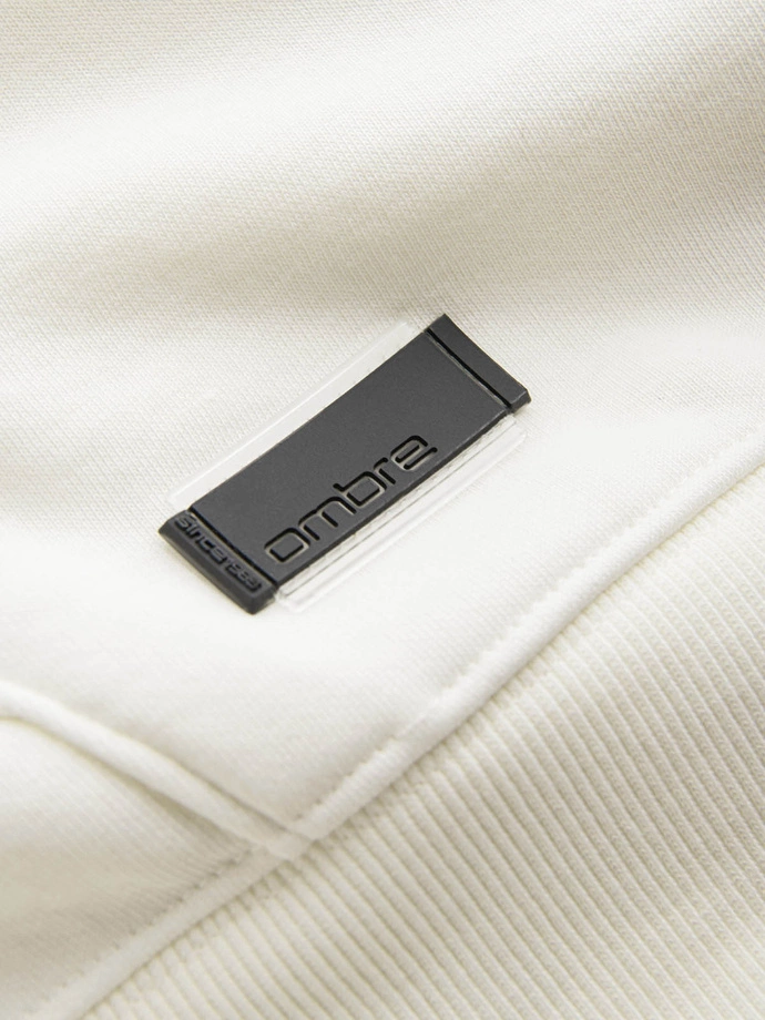 BASIC vyriškas medvilninis džemperis su gobtuvu - kreminis V5 OM-SSBN-0161