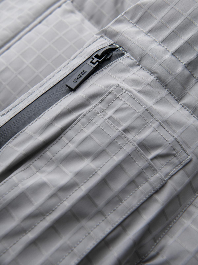 Outdoorová dlhá pánska bunda parka - sivá V2 OM-JALJ-0201