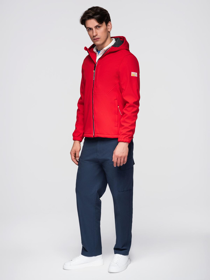 Men's jacket with fleece center SOFTSHELL-red V6 OM-JANP-0137