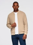 Men's raglan sleeve bomber jacket - warm beige V2 OM-JANP-0159