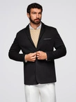Men's knitted jacket with a fitted cut - black V5 OM-BLZB-0100