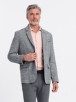 Blazer bărbătesc cu croială REGULAR cu in - grafit V5 OM-BLZB-0128