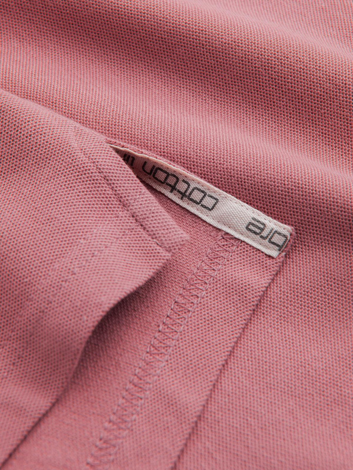 Tricou polo BASIC pentru bărbați, tricou piqué monocolor - roz închis V7 OM-POBS-0100