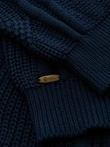 Knitted monochrome men's viscose cardigan - navy blue V1 OM-SWCD-0126