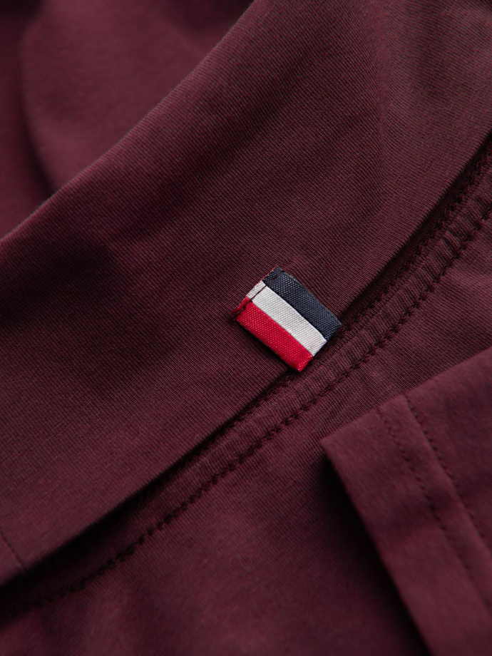 Pánsky rolák s dlhým rukávom - bordový V6 OM-LSCL-0130