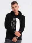 Hanorac cu imprimeu HOODIE pentru bărbați - negru V3 OM-SSPS-0152
