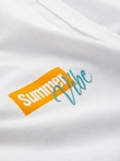 Summer Vibe medvilninis vyriškas marškinėlis su spauda - baltas V2 OM-TSTT-0191