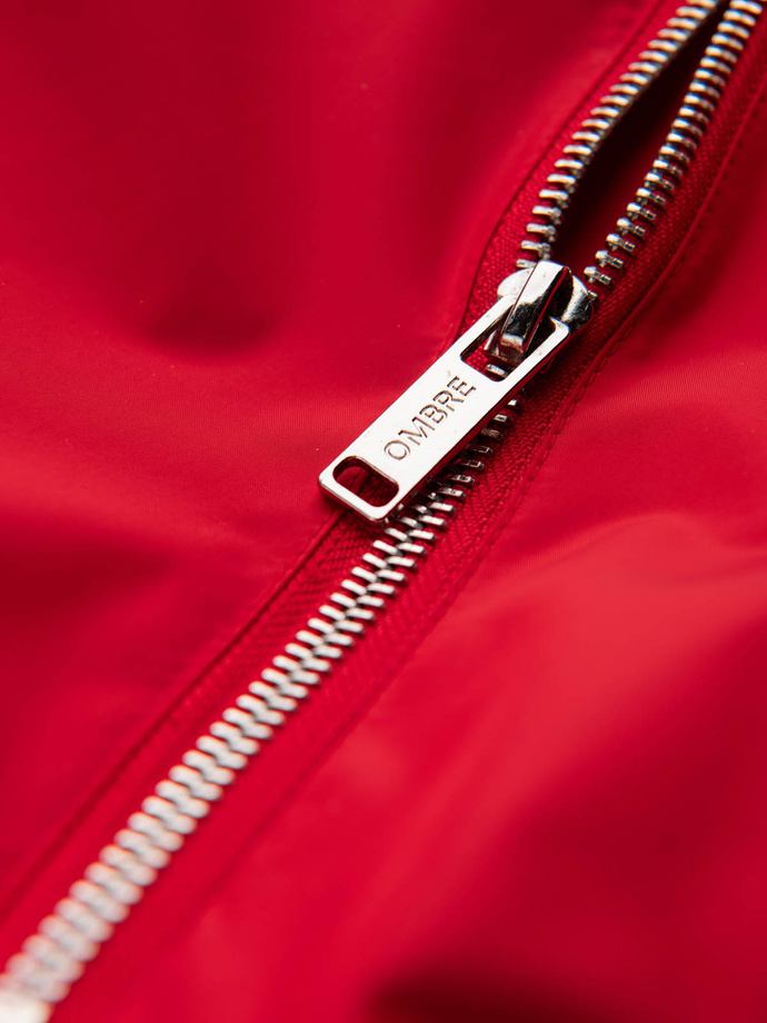 Men's bomber jacket seamed - red V14 OM-JANP-0115