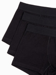 Boxeri bărbătești din bumbac cu logo - 3-pachet negru V1 OM-UNBO-0105