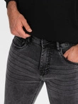 Pánské džínové kalhoty na míru SLIM FIT s elastanem - grafitová V3 OM-PADP-0214