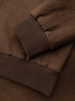 Men's imitation suede bomber jacket - brown V1 OM-JAFL-0232