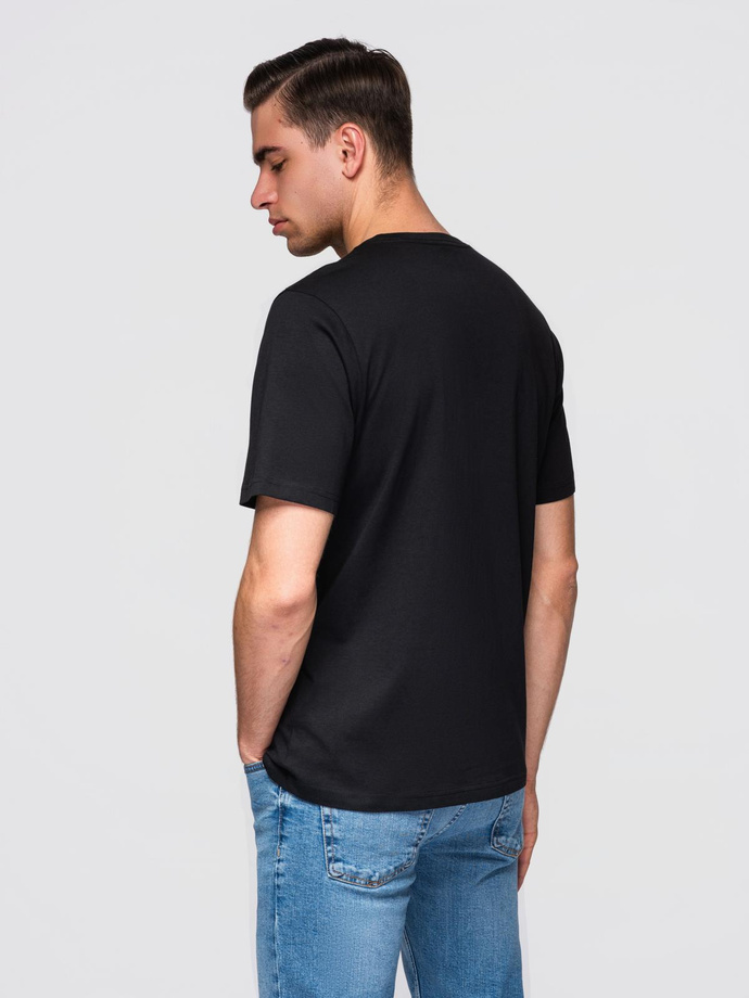 Tricou bărbătesc din bumbac cu logo dublu imprimat - alb V1 OM-TSPT-0211 