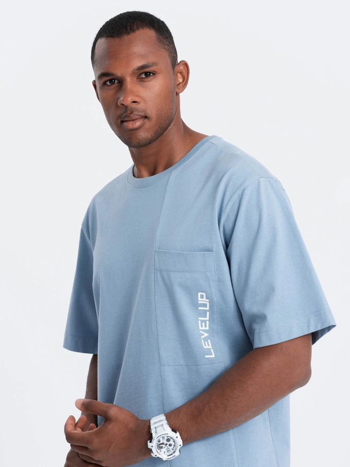 Men's t-shirt OVERSIZE - blue S1628