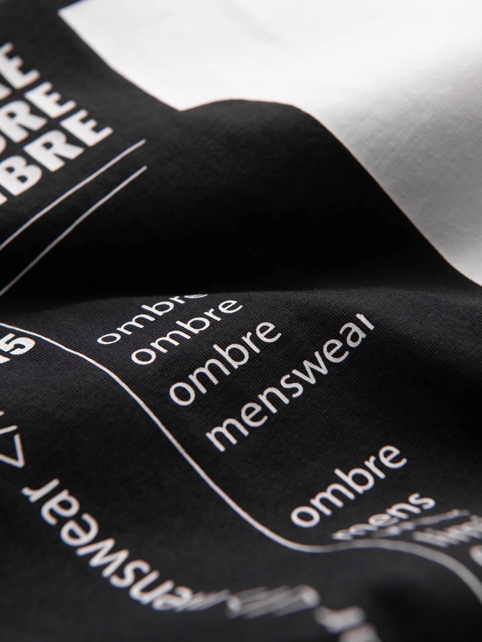 Men's printed cotton t-shirt - black V3 OM-TSPT-0166